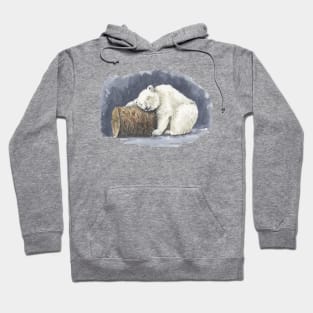 Sleeping polar bear, watercolor art Hoodie